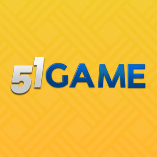 Logo of 51GAME with a yellow textured background